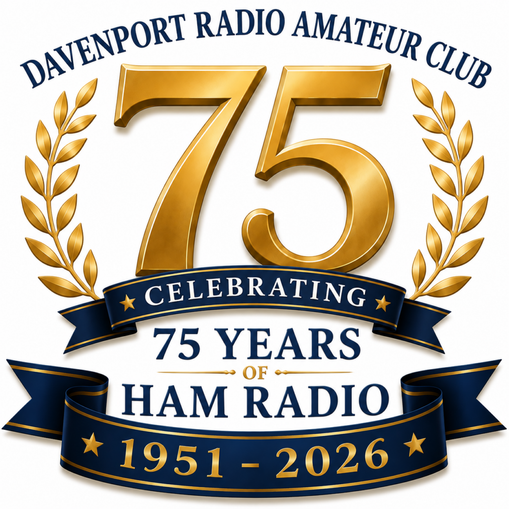 Celebrating 75 years as a ham radio club in Davenport, Iowa.
